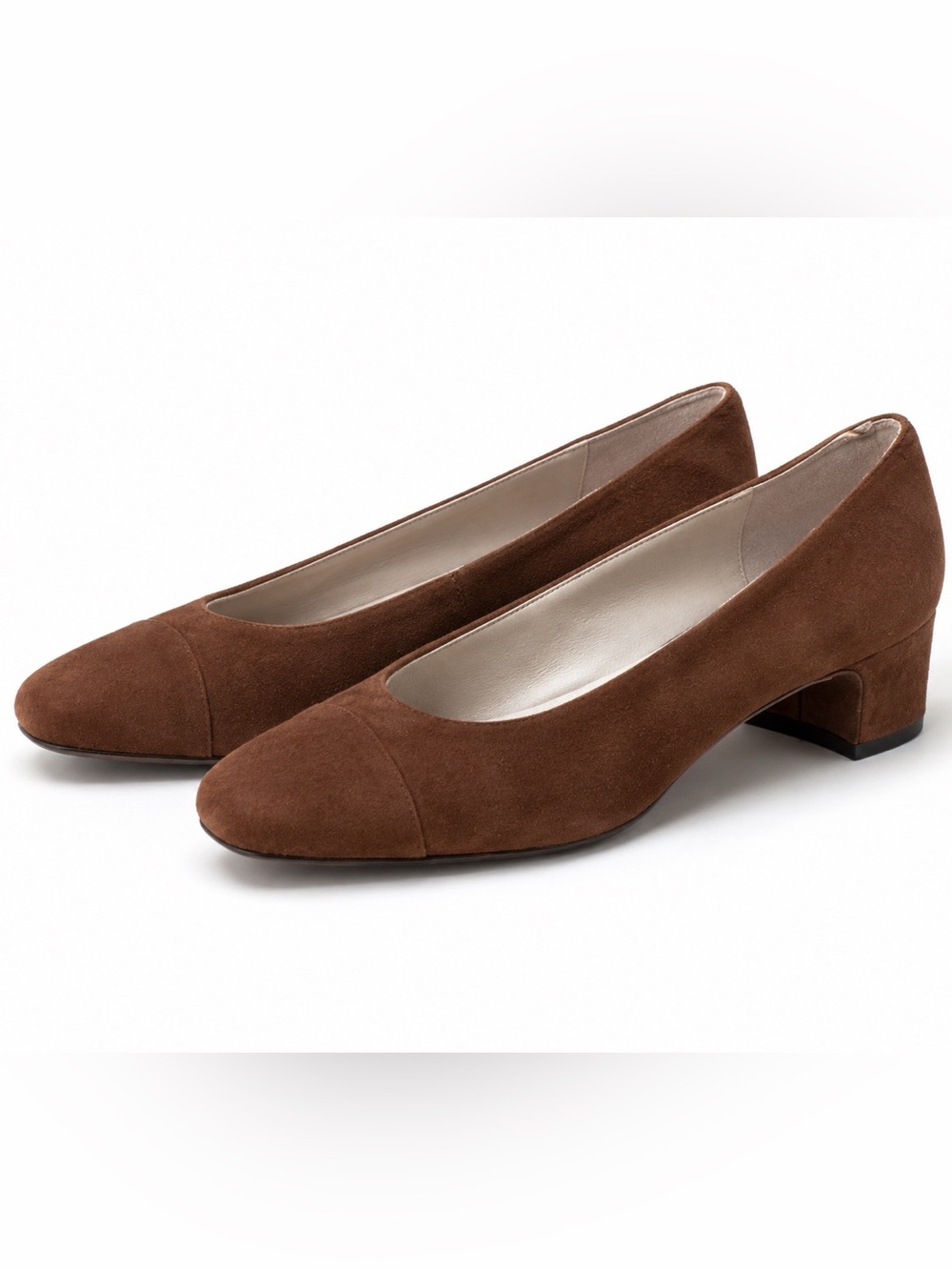 vintage Chanel suede cap toe block heel re-soled 36.5